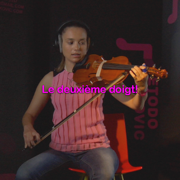 Leçon 028: Le deuxième doigt! - violino online, play violin online,   - tocar violin online, уроки игры на скрипке, Metodo Mirkovic - cours de violon en ligne, geige online lernen