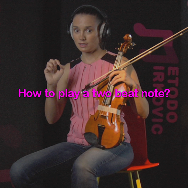 Lesson 013:How to play a two beat note? - violino online, play violin online,   - tocar violin online, уроки игры на скрипке, Metodo Mirkovic - cours de violon en ligne, geige online lernen