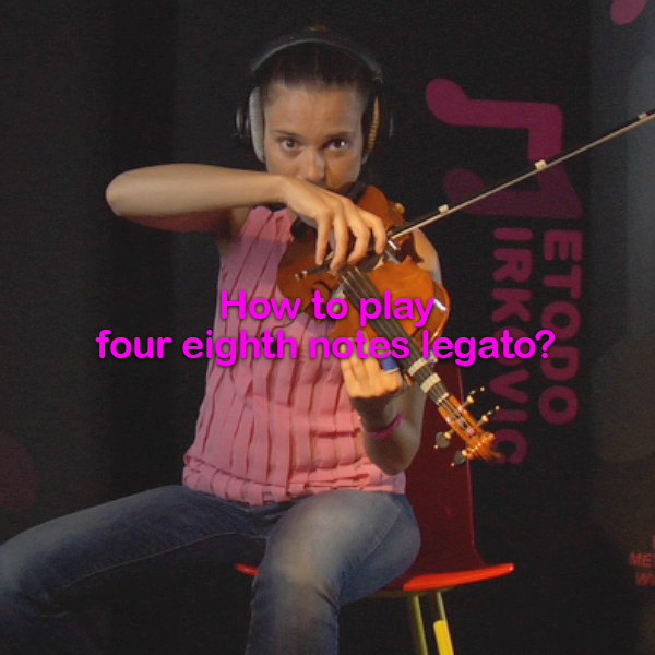 Lesson 016:How to play four eighth notes legato? - violino online, play violin online,   - tocar violin online, уроки игры на скрипке, Metodo Mirkovic - cours de violon en ligne, geige online lernen