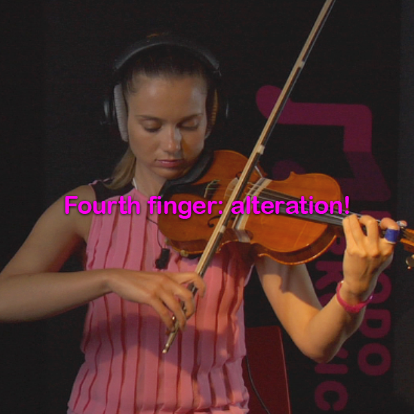 Lesson 039:Fourth finger : alteration! - violino online, play violin online,   - tocar violin online, уроки игры на скрипке, Metodo Mirkovic - cours de violon en ligne, geige online lernen