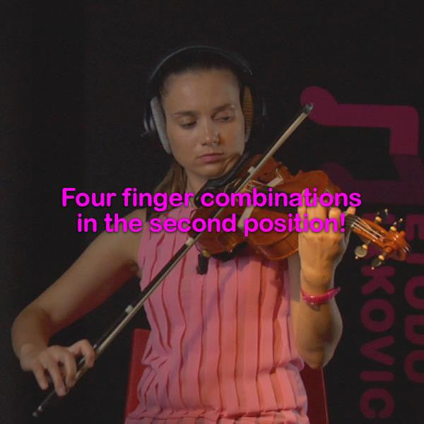 Lesson 046:Four finger combinations in the second position! - violino online, play violin online,   - tocar violin online, уроки игры на скрипке, Metodo Mirkovic - cours de violon en ligne, geige online lernen