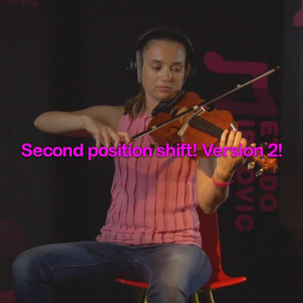 Lesson 047:Second position shift! Version 2! - violino online, play violin online,   - tocar violin online, уроки игры на скрипке, Metodo Mirkovic - cours de violon en ligne, geige online lernen