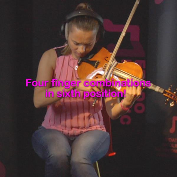 Lesson 054b: Four finger combinations in sixth position! - violino online, play violin online,   - tocar violin online, уроки игры на скрипке, Metodo Mirkovic - cours de violon en ligne, geige online lernen
