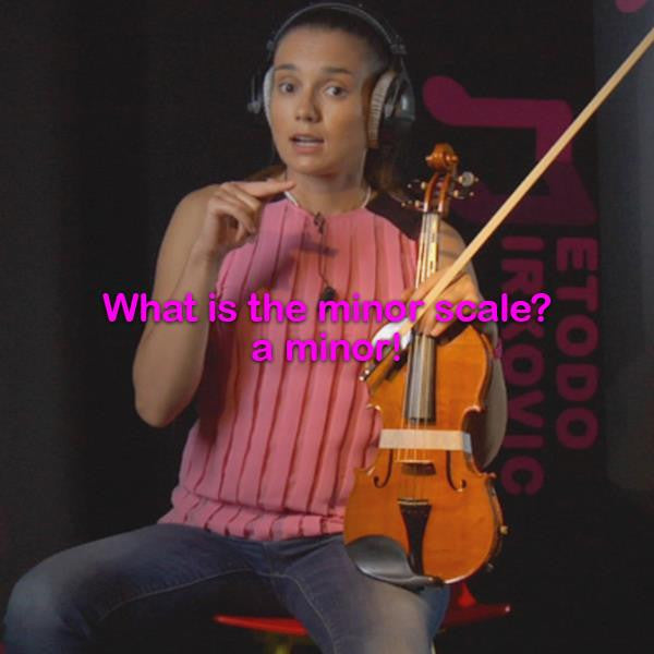 Lesson 058: What is the minor scale? a minor! - violino online, play violin online,   - tocar violin online, уроки игры на скрипке, Metodo Mirkovic - cours de violon en ligne, geige online lernen