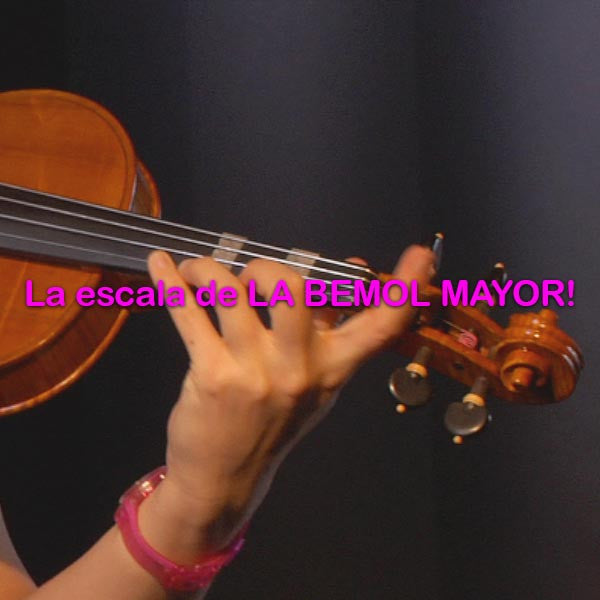 065: la  escala    de    LA    BEMOL    MAYOR! - violino online, play violin online,   - tocar violin online, уроки игры на скрипке, Metodo Mirkovic - cours de violon en ligne, geige online lernen