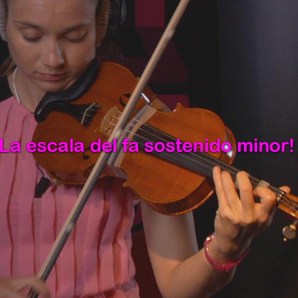 076:  la    escala    del    fa    sostenido       minor! - violino online, play violin online,   - tocar violin online, уроки игры на скрипке, Metodo Mirkovic - cours de violon en ligne, geige online lernen