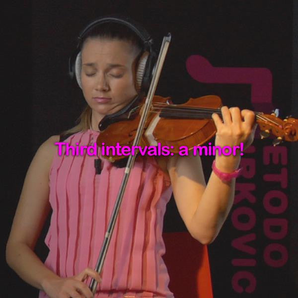 Lesson 084: Third intervals: a minor! - violino online, play violin online,   - tocar violin online, уроки игры на скрипке, Metodo Mirkovic - cours de violon en ligne, geige online lernen