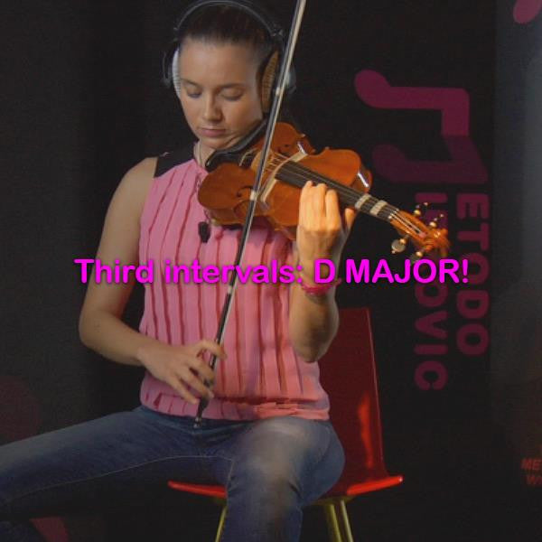 Lesson 087: Third intervals: D MAJOR! - violino online, play violin online,   - tocar violin online, уроки игры на скрипке, Metodo Mirkovic - cours de violon en ligne, geige online lernen
