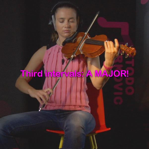 Lesson 089: Third intervals: A MAJOR! - violino online, play violin online,   - tocar violin online, уроки игры на скрипке, Metodo Mirkovic - cours de violon en ligne, geige online lernen