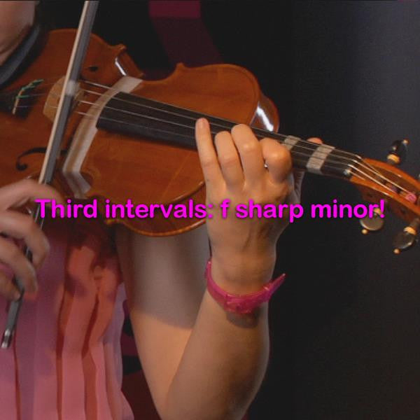 Lesson 090: Third intervals: f sharp minor! - violino online, play violin online,   - tocar violin online, уроки игры на скрипке, Metodo Mirkovic - cours de violon en ligne, geige online lernen