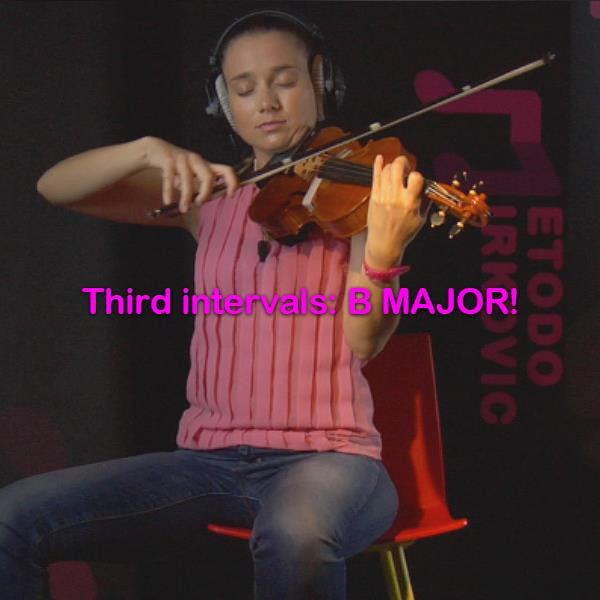 Lesson 093:Third intervals: B MAJOR! - violino online, play violin online,   - tocar violin online, уроки игры на скрипке, Metodo Mirkovic - cours de violon en ligne, geige online lernen