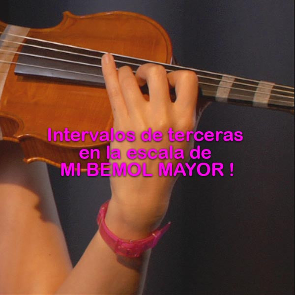 099:  intervalos    de    terceras    en    la    escala    de       MI    BEMOL    MAYOR    ! - violino online, play violin online,   - tocar violin online, уроки игры на скрипке, Metodo Mirkovic - cours de violon en ligne, geige online lernen