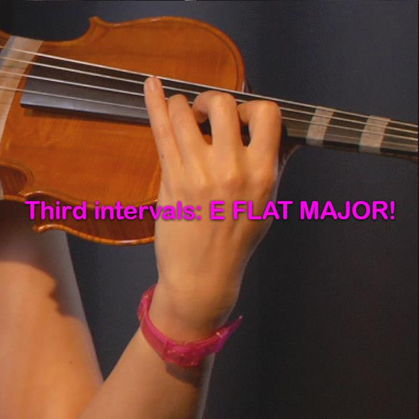 Lesson 099: Third intervals: E FLAT MAJOR! - violino online, play violin online,   - tocar violin online, уроки игры на скрипке, Metodo Mirkovic - cours de violon en ligne, geige online lernen