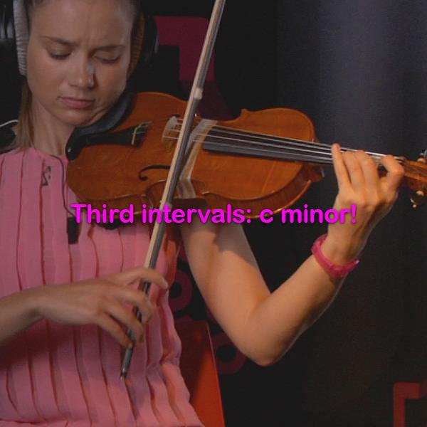 Lesson 100: Third intervals: c minor! - violino online, play violin online,   - tocar violin online, уроки игры на скрипке, Metodo Mirkovic - cours de violon en ligne, geige online lernen