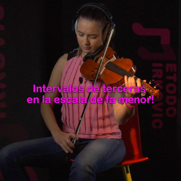 102:  intervalos    de    terceras    en    la    escala    de    fa    menor! - violino online, play violin online,   - tocar violin online, уроки игры на скрипке, Metodo Mirkovic - cours de violon en ligne, geige online lernen