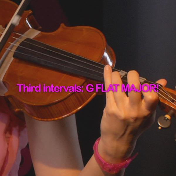 Lesson 105:Third intervals:G FLAT MAJOR! - violino online, play violin online,   - tocar violin online, уроки игры на скрипке, Metodo Mirkovic - cours de violon en ligne, geige online lernen