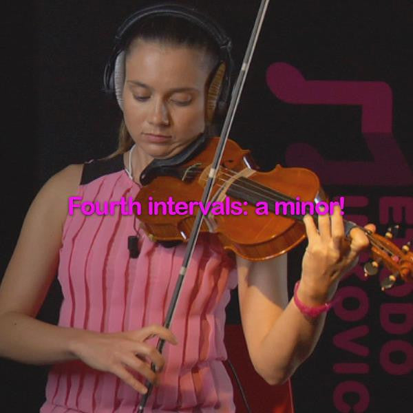 Lesson 108: Fourth intervals:a minor! - violino online, play violin online,   - tocar violin online, уроки игры на скрипке, Metodo Mirkovic - cours de violon en ligne, geige online lernen