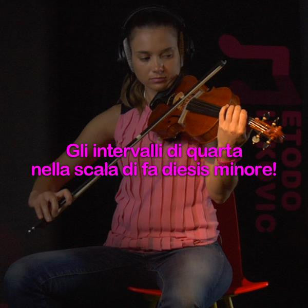 Lezione 114: Gli intervalli di quarta nella scala di fa diesis minore! - violino online, play violin online,   - tocar violin online, уроки игры на скрипке, Metodo Mirkovic - cours de violon en ligne, geige online lernen