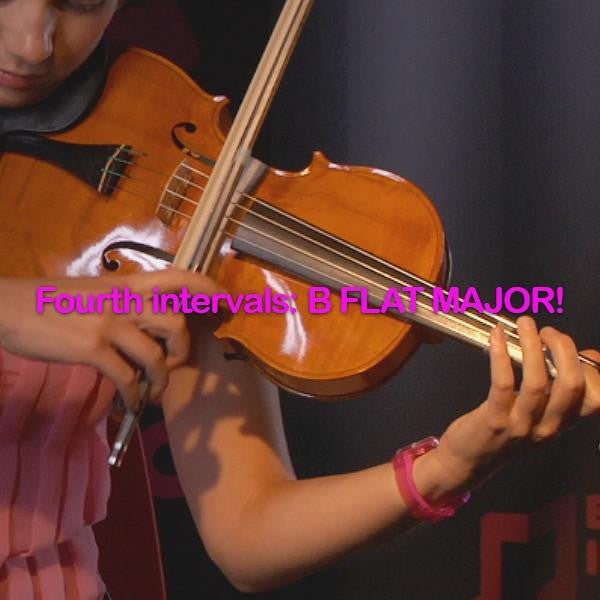 Lesson 117:Fourth intervals:B FLAT MAJOR! - violino online, play violin online,   - tocar violin online, уроки игры на скрипке, Metodo Mirkovic - cours de violon en ligne, geige online lernen