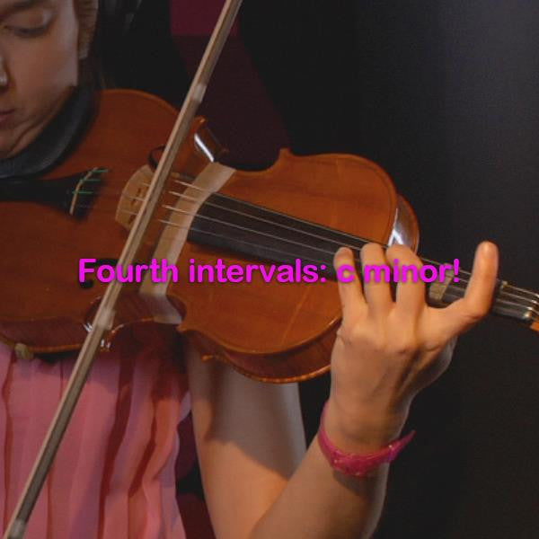 Lesson 120: Fourth intervals: c minor! - violino online, play violin online,   - tocar violin online, уроки игры на скрипке, Metodo Mirkovic - cours de violon en ligne, geige online lernen