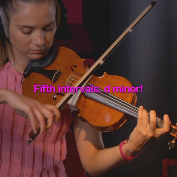 Lesson 124: Fifth intervals: d minor! - violino online, play violin online,   - tocar violin online, уроки игры на скрипке, Metodo Mirkovic - cours de violon en ligne, geige online lernen