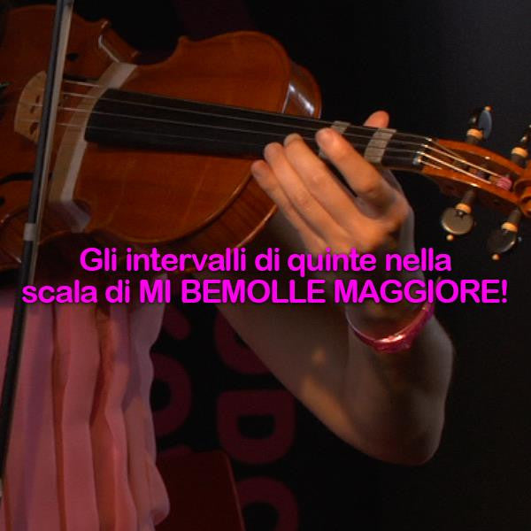 Lezione 127: Gli intervalli di quinte nella scala di MI BEMOLLE MAGGIORE! - violino online, play violin online,   - tocar violin online, уроки игры на скрипке, Metodo Mirkovic - cours de violon en ligne, geige online lernen