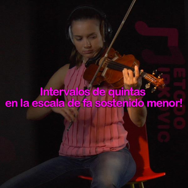 134: intervalos  de    quintas    en    la    escala    de    fa    sostenido    menor! - violino online, play violin online,   - tocar violin online, уроки игры на скрипке, Metodo Mirkovic - cours de violon en ligne, geige online lernen