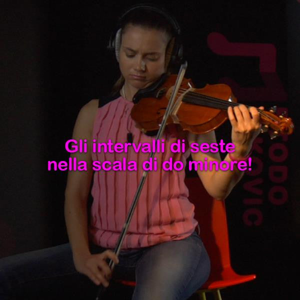 Lezione 142: Gli intervalli di seste nella scala di do minore! - violino online, play violin online,   - tocar violin online, уроки игры на скрипке, Metodo Mirkovic - cours de violon en ligne, geige online lernen