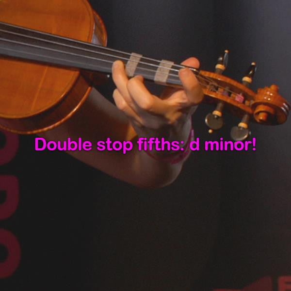 Lesson 169: Double stop fifths: d minor! - violino online, play violin online,   - tocar violin online, уроки игры на скрипке, Metodo Mirkovic - cours de violon en ligne, geige online lernen