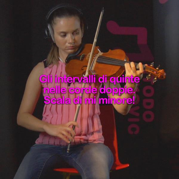 Lezione 171 : Gli intervalli delle quinte nelle corde doppie: scala di mi minore! - violino online, play violin online,   - tocar violin online, уроки игры на скрипке, Metodo Mirkovic - cours de violon en ligne, geige online lernen