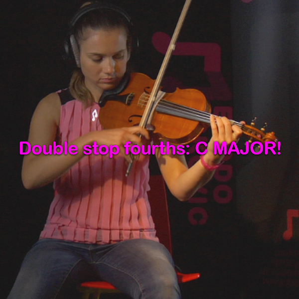 Lesson 174:Double stop fourths: C MAJOR! - violino online, play violin online,   - tocar violin online, уроки игры на скрипке, Metodo Mirkovic - cours de violon en ligne, geige online lernen