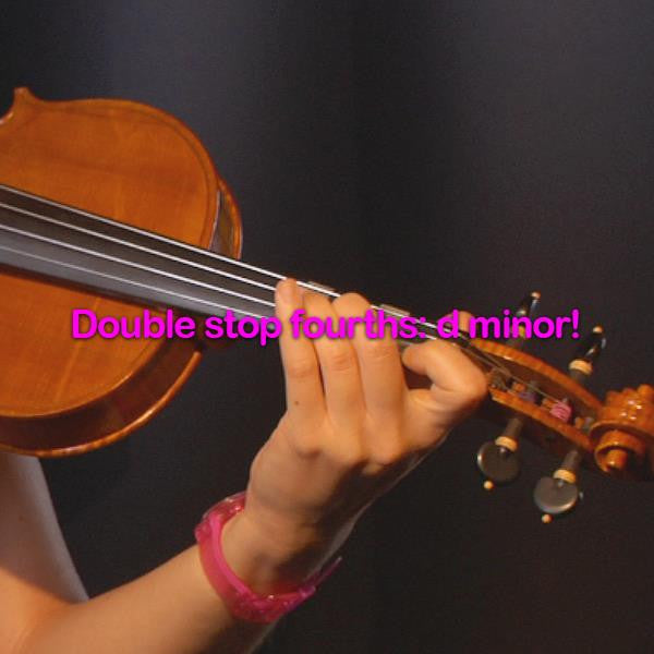 Lesson 177:Double stop fourths: d minor! - violino online, play violin online,   - tocar violin online, уроки игры на скрипке, Metodo Mirkovic - cours de violon en ligne, geige online lernen