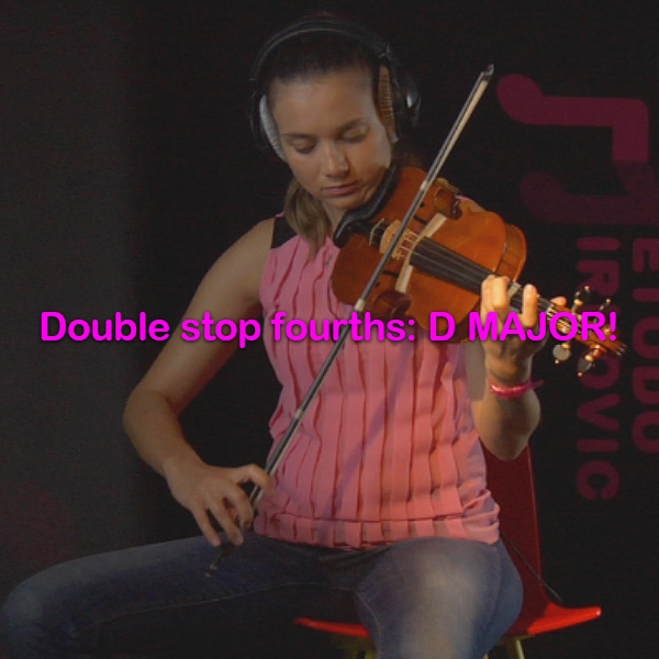 Lesson 180:Double stop fourths: D MAJOR! - violino online, play violin online,   - tocar violin online, уроки игры на скрипке, Metodo Mirkovic - cours de violon en ligne, geige online lernen