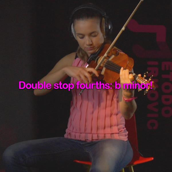 Lesson 181:Double stop fourths: b minor! - violino online, play violin online,   - tocar violin online, уроки игры на скрипке, Metodo Mirkovic - cours de violon en ligne, geige online lernen