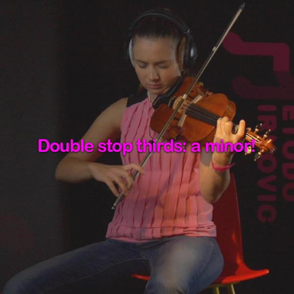 Lesson 183:Double stop thirds: a minor! - violino online, play violin online,   - tocar violin online, уроки игры на скрипке, Metodo Mirkovic - cours de violon en ligne, geige online lernen
