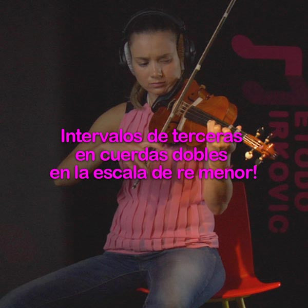 185: intervalos  de    terceras    en    cuerdas    dobles    en    la    escala    de    re    menor! - violino online, play violin online,   - tocar violin online, уроки игры на скрипке, Metodo Mirkovic - cours de violon en ligne, geige online lernen