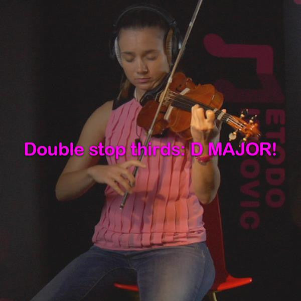 Lesson 188: Double stop thirds: D MAJOR! - violino online, play violin online,   - tocar violin online, уроки игры на скрипке, Metodo Mirkovic - cours de violon en ligne, geige online lernen