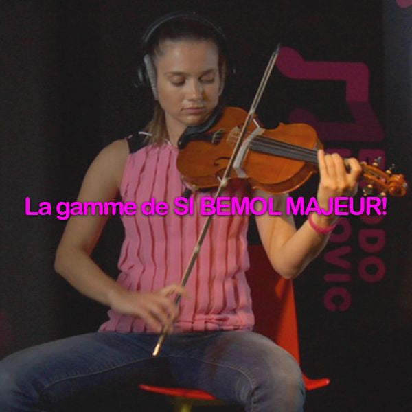 Leçon 061: La gamme de SI BEMOL MAJEUR! - violino online, play violin online,   - tocar violin online, уроки игры на скрипке, Metodo Mirkovic - cours de violon en ligne, geige online lernen