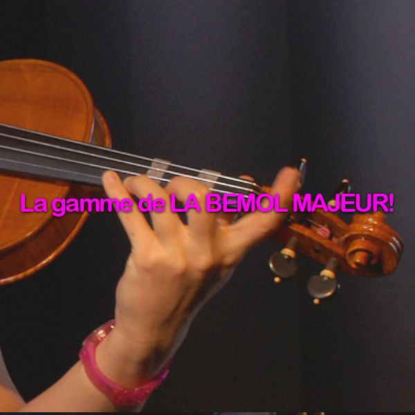 Leçon 065: La gamme de LA BEMOL MAJEUR! - violino online, play violin online,   - tocar violin online, уроки игры на скрипке, Metodo Mirkovic - cours de violon en ligne, geige online lernen